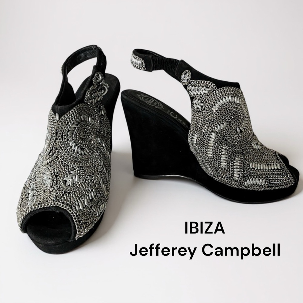 ibiza JEFFREY CAMPBELL HANDMADE SHOES BEADED WEDGE GORGEOUS 7